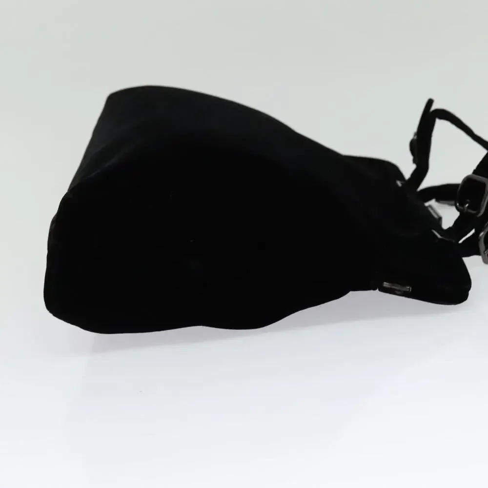 PRADA Hand Bag Velor Black Silver - Picture 5 of 12